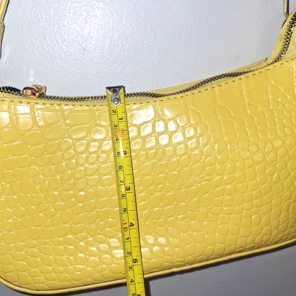 Yellow Crocodile-Embossed Bag - Picture 5 of 6